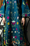 ZINC GREEN LASER CUTWORK LUXURY EMBROIDERED KARANDI SET (NEL-25637)