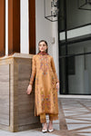 MUSTARD LUXURY EMBROIDERED KARANDI SET (NEL-25631)