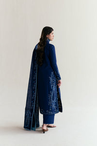 DEEP NAVY BLUE LUXURY EMBROIDERED 3PCS SET (NPA3-26407)