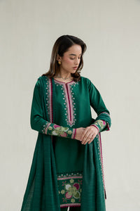 EMERALD GREEN LUXURY EMBROIDERED LAWN 3PCS SET (NPA3-26413)