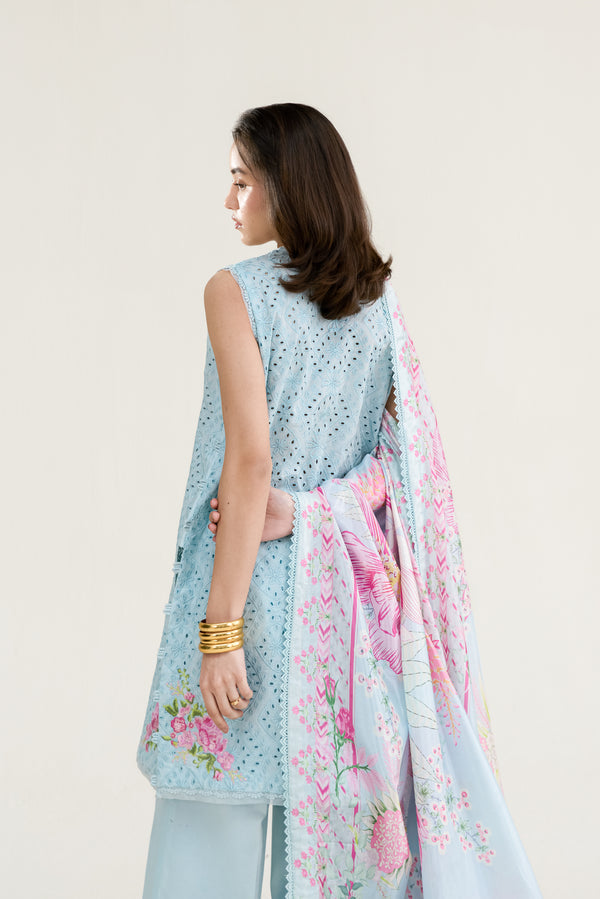 ICE BLUE LUXURY EMBROIDERED LAWN 3PCS SET (NPA3-26404)
