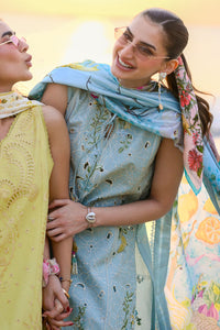 PASTEL AQUA BLUE LUXURY EMBROIDERED LUXURY LAWN SET (NEL-26606) LUXURY LAWN