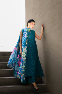 DEEP TURQUOISE LUXURY EMBROIDERED LAWN (NEL-26609)