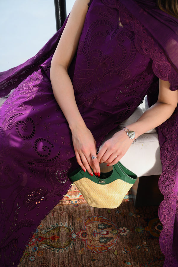 DEEP PLUM LUXURY EMBROIDERED LAWN (NEL-26613) LUXURY LAWN