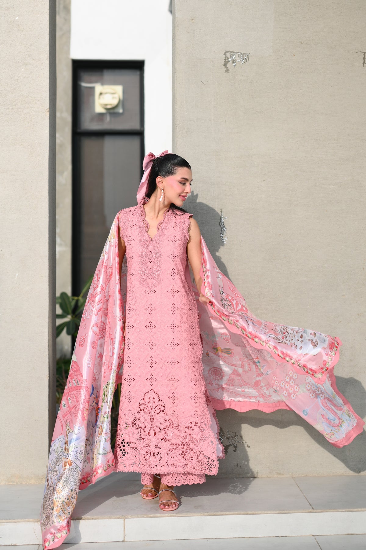 BABY BLUSH PINK LUXURY EMBROIDERED LAWN SET (NEL-26612) LUXURY LAWN