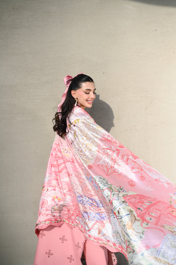 BABY BLUSH PINK LUXURY EMBROIDERED LAWN SET (NEL-26612) LUXURY LAWN