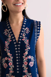 MIDNIGHT SAPPHIRE LUXURY EMBROIDERED LAWN SET(NEL-26605)