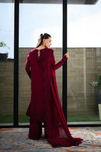 DEEP MAROON LUXURY EMBROIDERED LAWN (NEL-26601)