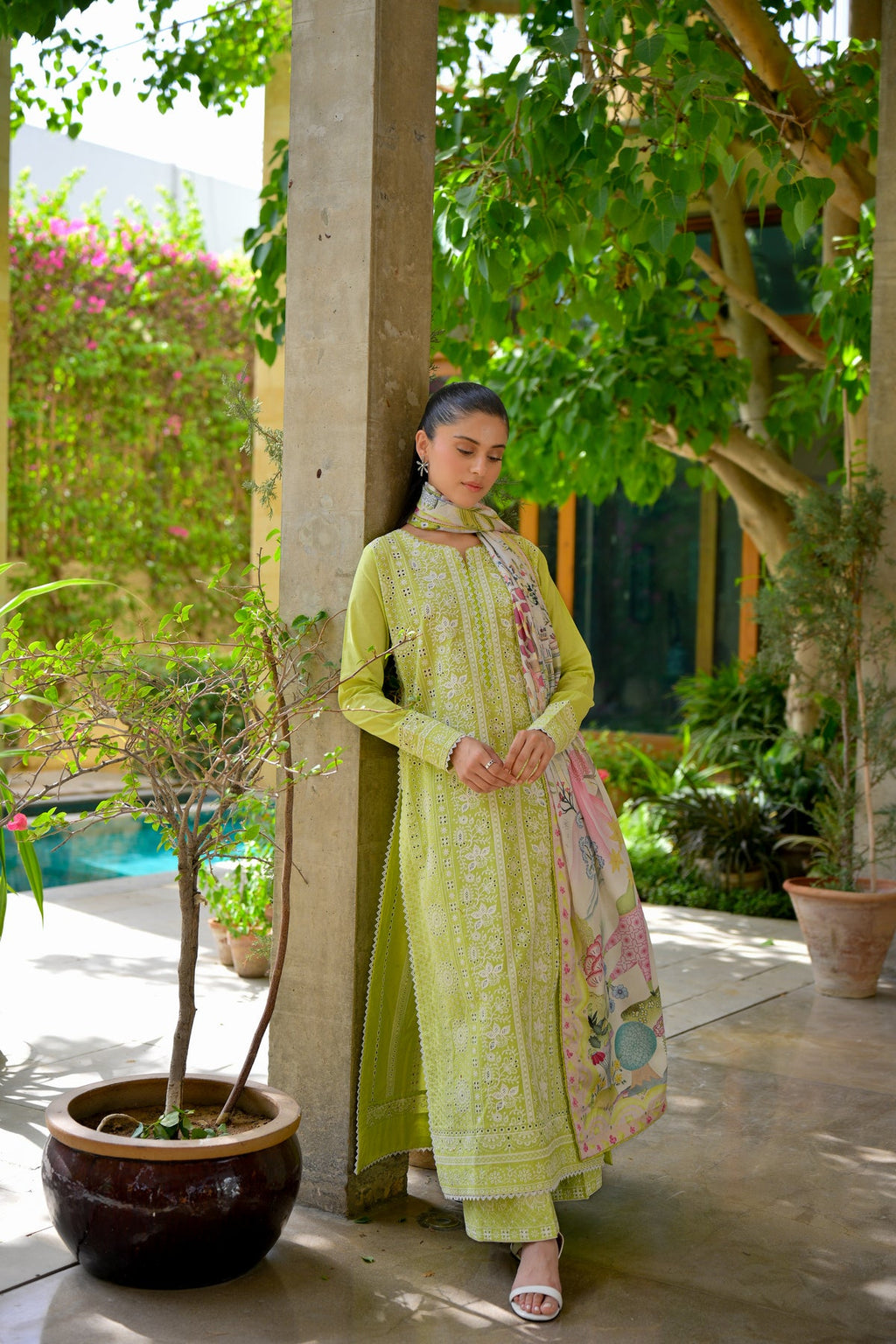 CARNIVAL (2) - PASTEL MINT GREEN LUXURY PRINTED EMBROIDERED LAWN SET ...
