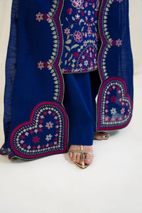 ROYAL BLUE LUXURY EMBROIDERED 3PCS SET NPA3-25424 (EID 2025 READY TO WEAR)