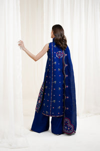 ROYAL BLUE LUXURY EMBROIDERED 3PCS SET NPA3-25424 (EID 2025 READY TO WEAR)