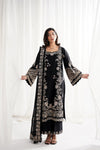 BLACK LUXURY EMBROIDERED 3PCS SET NPA3-25415 (EID 2025 READY TO WEAR)