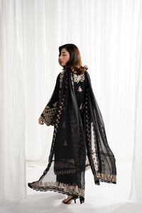 BLACK LUXURY EMBROIDERED 3PCS SET NPA3-25415 (EID 2025 READY TO WEAR)