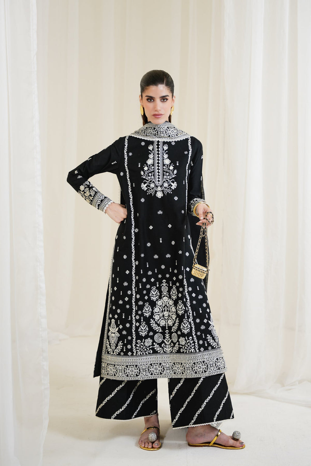 BLACK LUXURY EMBROIDERED 3PCS SET NPA3-25428 (EID 2025 READY TO WEAR ...