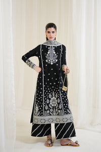 BLACK LUXURY EMBROIDERED 3PCS SET NPA3-25428 (EID 2025 READY TO WEAR)